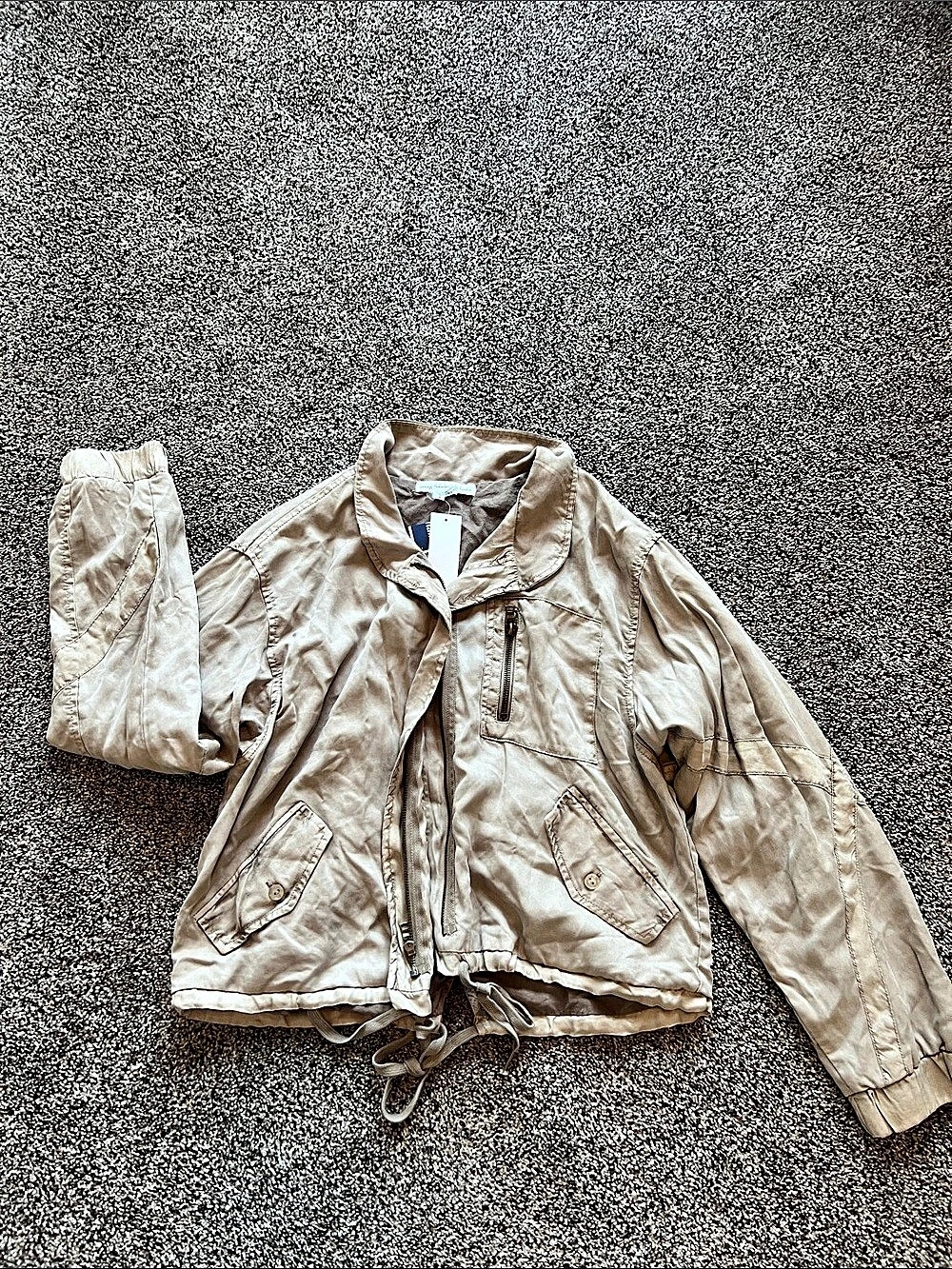 Free People Utility Bomber Jacket in Beige NWT